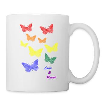 butterflies lgbtq love and peace - Tasse - Weiß - Rechts
