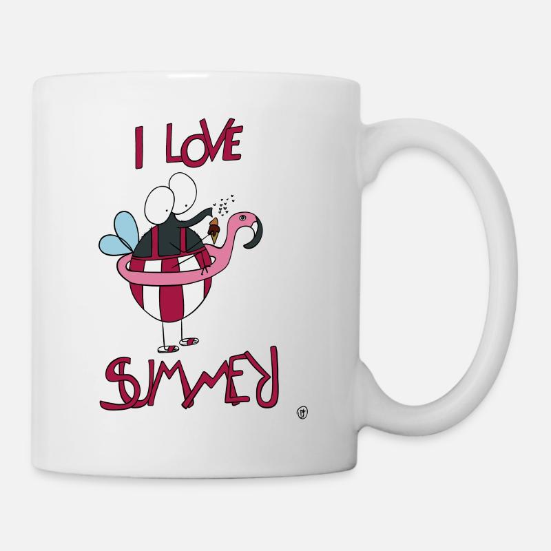 Noeud papillon avec maillot de bain en vacances - Mug blanc - blanc
