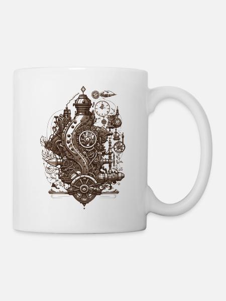 Steampunk Faszination der Technik - Tasse - Weiß