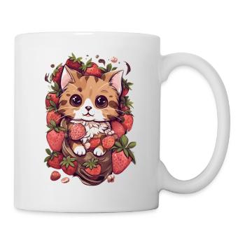 Ragamuffin Cat Fraise Cadeau - Mug blanc - blanc - Droite