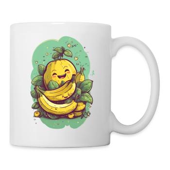 Banane Kawaii gesund Geschenk - Tasse - Weiß - Rechts
