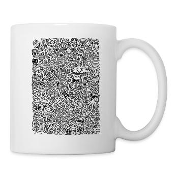 Doodle Paragliders noir - Mug blanc - blanc - Droite