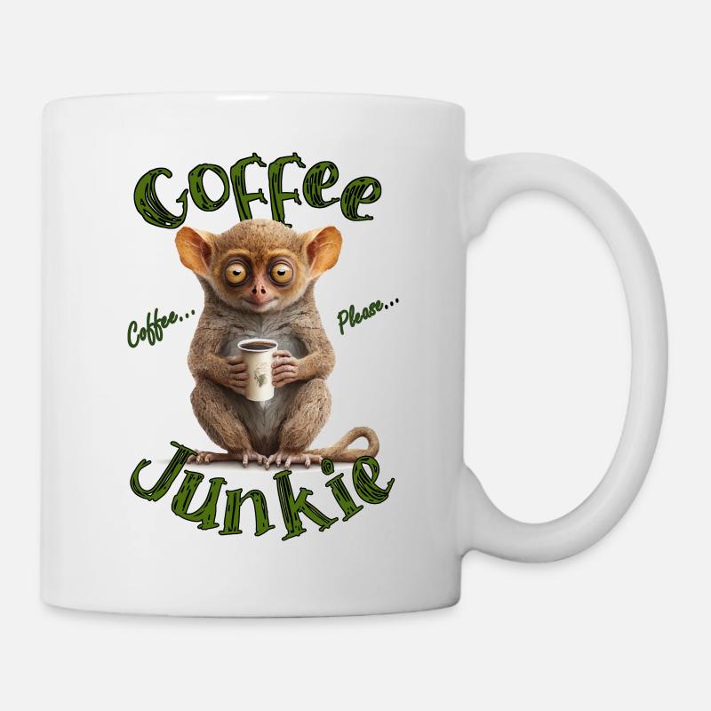 Accro au café Tarsier - Mug blanc - blanc