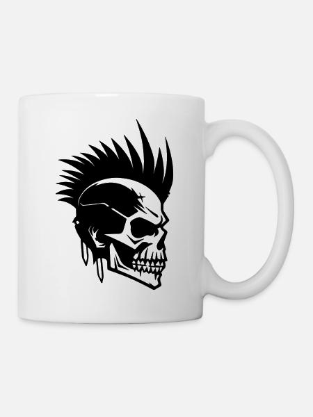 Skull Punk Art - Mug - white
