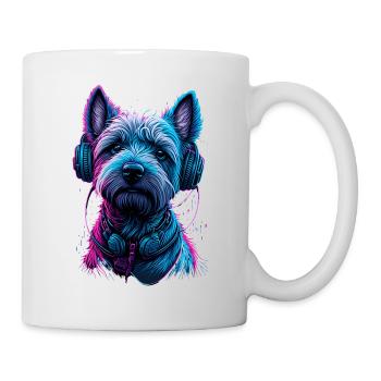 West Highland White Terrier, Westi, DJ, Hund - Tasse - Weiß - Rechts