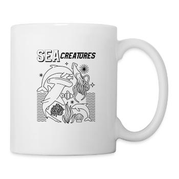 Sea Animals Lover Cartoon Retro - Tasse - Weiß - Rechts