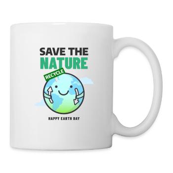 Save The Nature Earth Day - Tasse - Weiß - Rechts