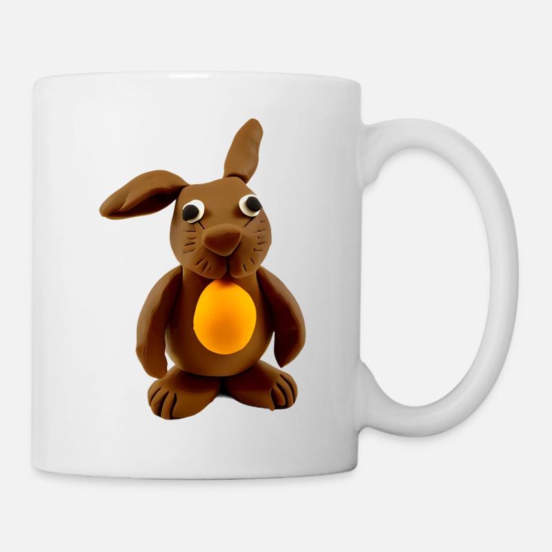 Hase aus Knete - Tasse - Weiß