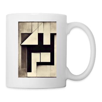 Black and white Bauhaus illustration - Mug - white - Right