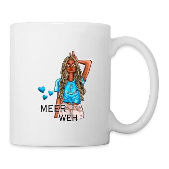 Meerweh Mädchen Illustration - Tasse - Weiß - Rechts