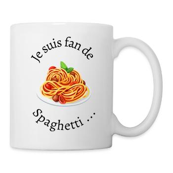 Ich bin ein Fan von Spaghetti - Tasse - Weiß - Rechts