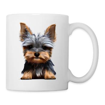 chiot chien Yorkshire Terrier propriétaire de chien - Mug blanc - blanc - Droite