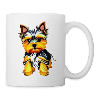 propriétaire de chiot chien Yorkshire Terrier - Mug blanc - blanc - Droite
