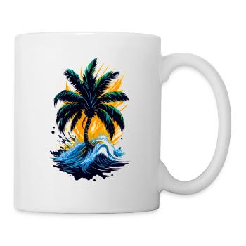 Palme im Meer - Tasse - Weiß - Rechts