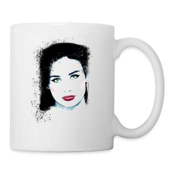 Woman, Green Eyes,Demi Moore,Heart, Face,Painting - Mug - white - Right