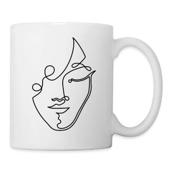 LineArt Woman Face - Mug - white - Right