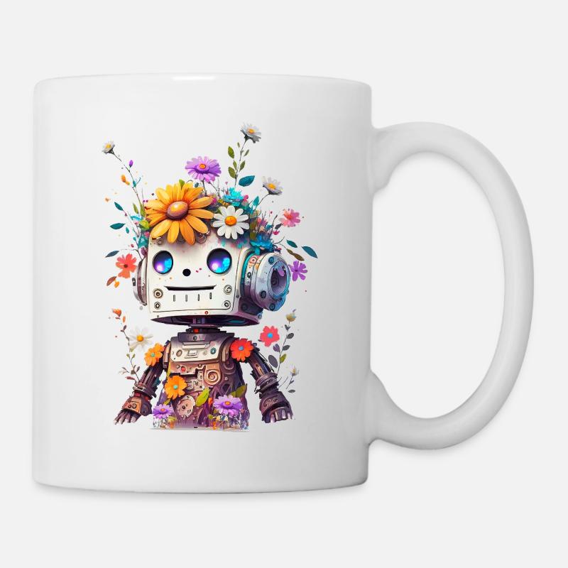 Niedlicher Roboter - Tasse - Weiß