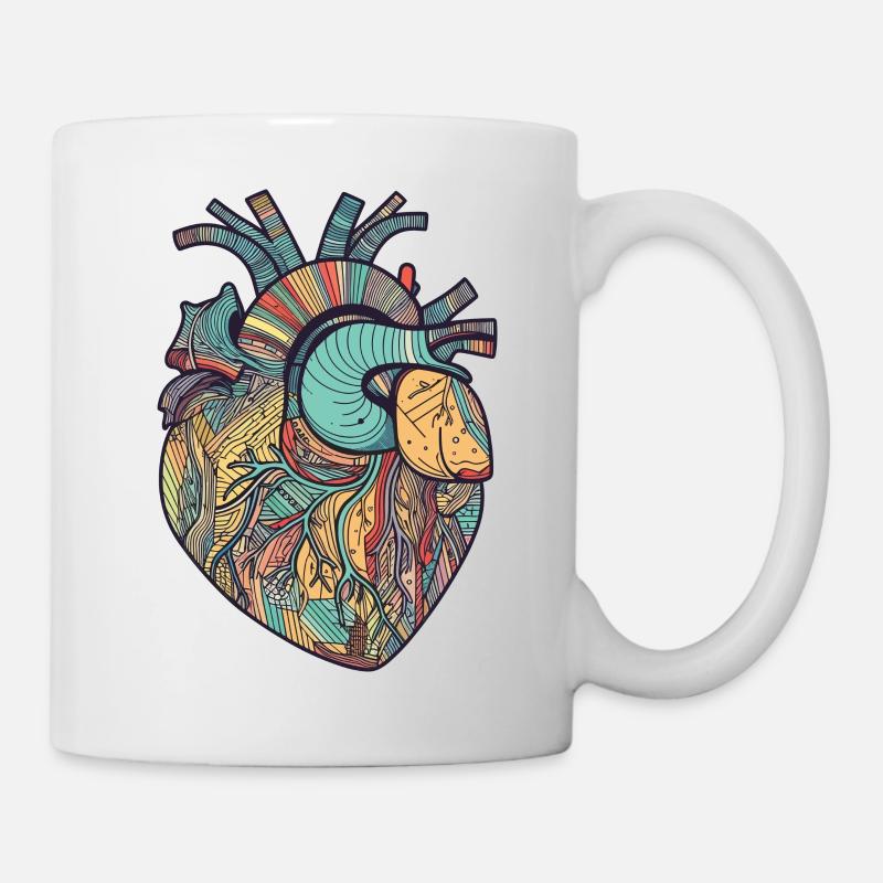 Anatomie des Herzens - Tasse - Weiß