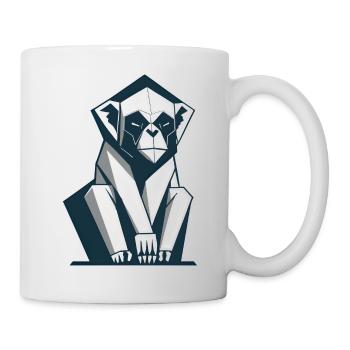 Abstrakter Affe - Tasse - Weiß - Rechts