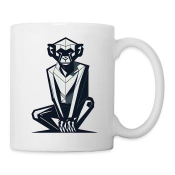 Geometrischer Affe - Tasse - Weiß - Rechts