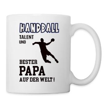 Handball Bester Papa Vater Vatertag Geburtstag - Tasse - Weiß - Rechts