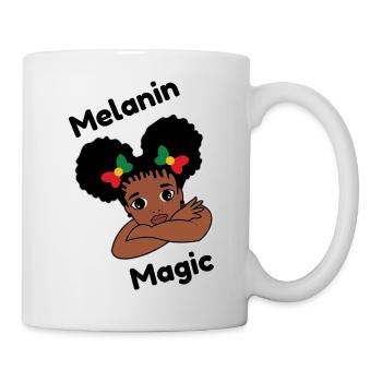 Black Girl Magic, Black Girl Art Melanin Magic - Mug - white - Right