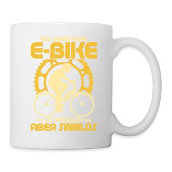 Ein Leben ohne E-Bike ist möglich aber sinnlos Akk - Tasse - Weiß - Rechts
