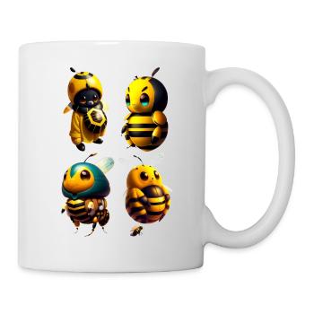 kawaii happy bees - Mug - white - Right