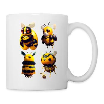 kawaii flying bees - Mug - white - Right