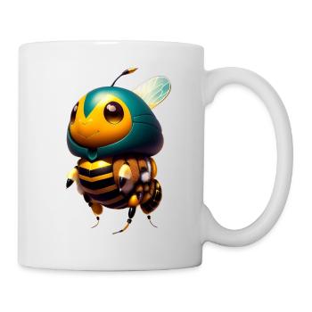 kawaii happy cute bee - Mug - white - Right