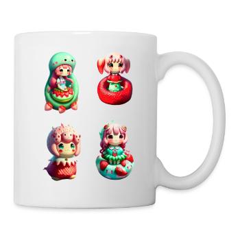Sirènes fraises Kawaii - Mug blanc - blanc - Droite