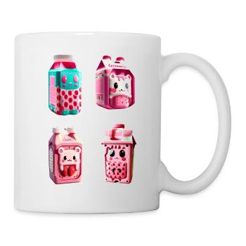 Carton de lait de fraise kawaii - Mug blanc - blanc - Droite