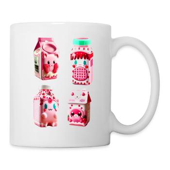 kawaii strawberry milk carton tasty - Mug - white - Right