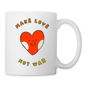 Herz mit "Make love not war" - Tasse - Weiß - Rechts