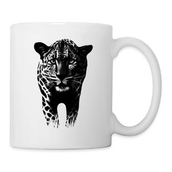 Leopard Gepard Raubkatze - Tasse - Weiß - Rechts