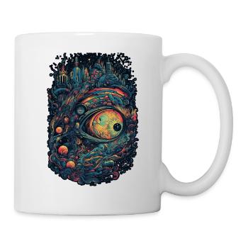 Trippy Explosion - Psychedelisches Motiv - Tasse - Weiß - Rechts