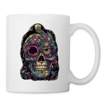 Surrealistic, psychedelic skull - Mug - white - Right
