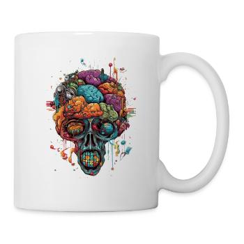 Surrealistic, psychedelic skull - Mug - white - Right