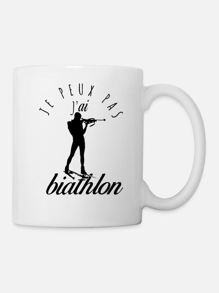 Je peux pas, j'ai biathlon - Mug blanc - blanc