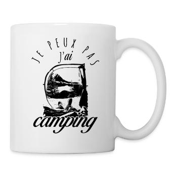 Je peux pas, j'ai camping - Mug blanc - blanc - Droite