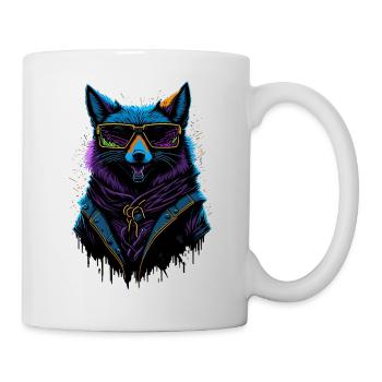 Cyberpunk Fox - Tasse - Weiß - Rechts