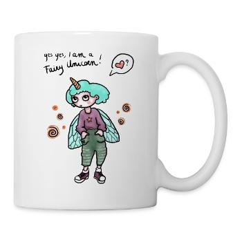 Oui oui, je suis une licorne fée ! - Mug blanc - blanc - Droite