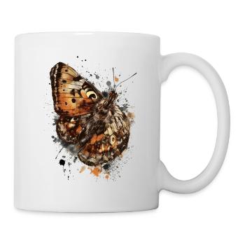 Encre papillon et aquarelle - Mug blanc - blanc - Droite