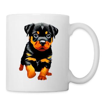Hundewelpe Rottweiler Hund Rottweilerwelpe Hunde - Tasse - Weiß - Rechts