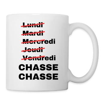 week-end chasse - Mug blanc - blanc - Droite