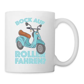 Bock auf Roller fahren Motorroller Scooter Outfit - Tasse - Weiß - Rechts