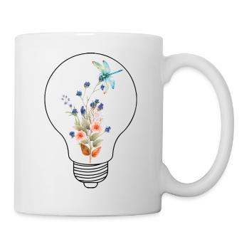 A Lightbulb Lamp with Flowers Glühbirne mit Blumen - Mug - white - Right