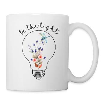 Soyez la lumière Une lampe à ampoule avec des fleurs - Mug blanc - blanc - Droite