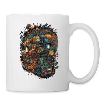 Trippy Explosion - Psychedelisches Motiv - Tasse - Weiß - Rechts