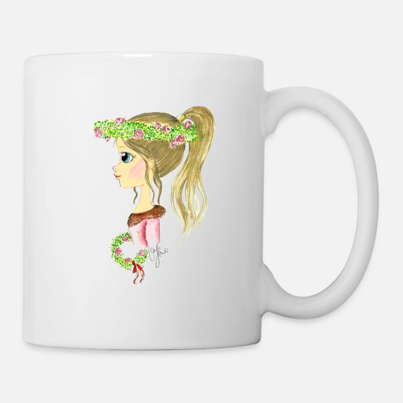 Blumenmädchen_2 - Mug blanc - blanc